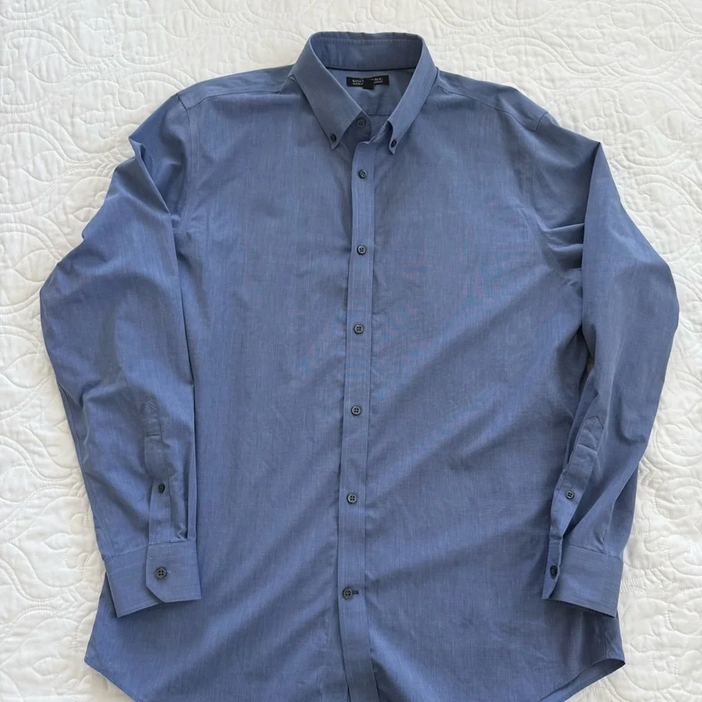 Banana Republic 100% Cotton Long Sleeve Button‎ Down Collar Shirt Blue XL EUC